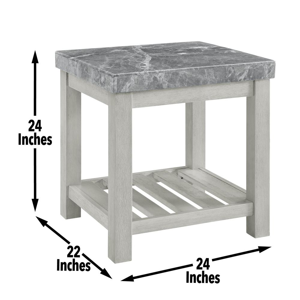 Canova Gray Marble Top End Table. Picture 4
