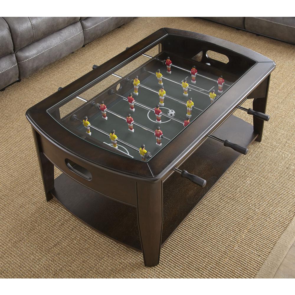 Cocktail Table with Foosball, Dark walnut finish. Picture 2