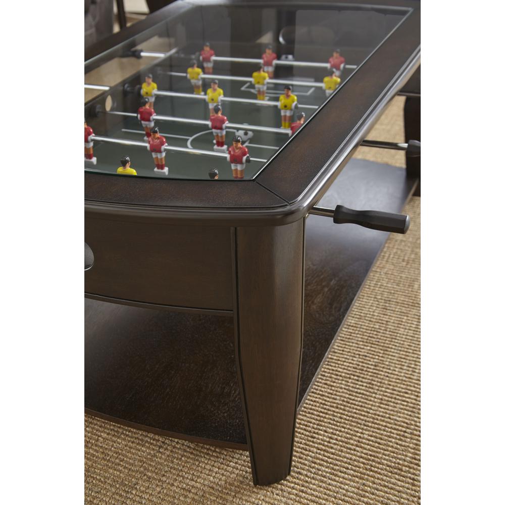 Cocktail Table with Foosball, Dark walnut finish. Picture 3
