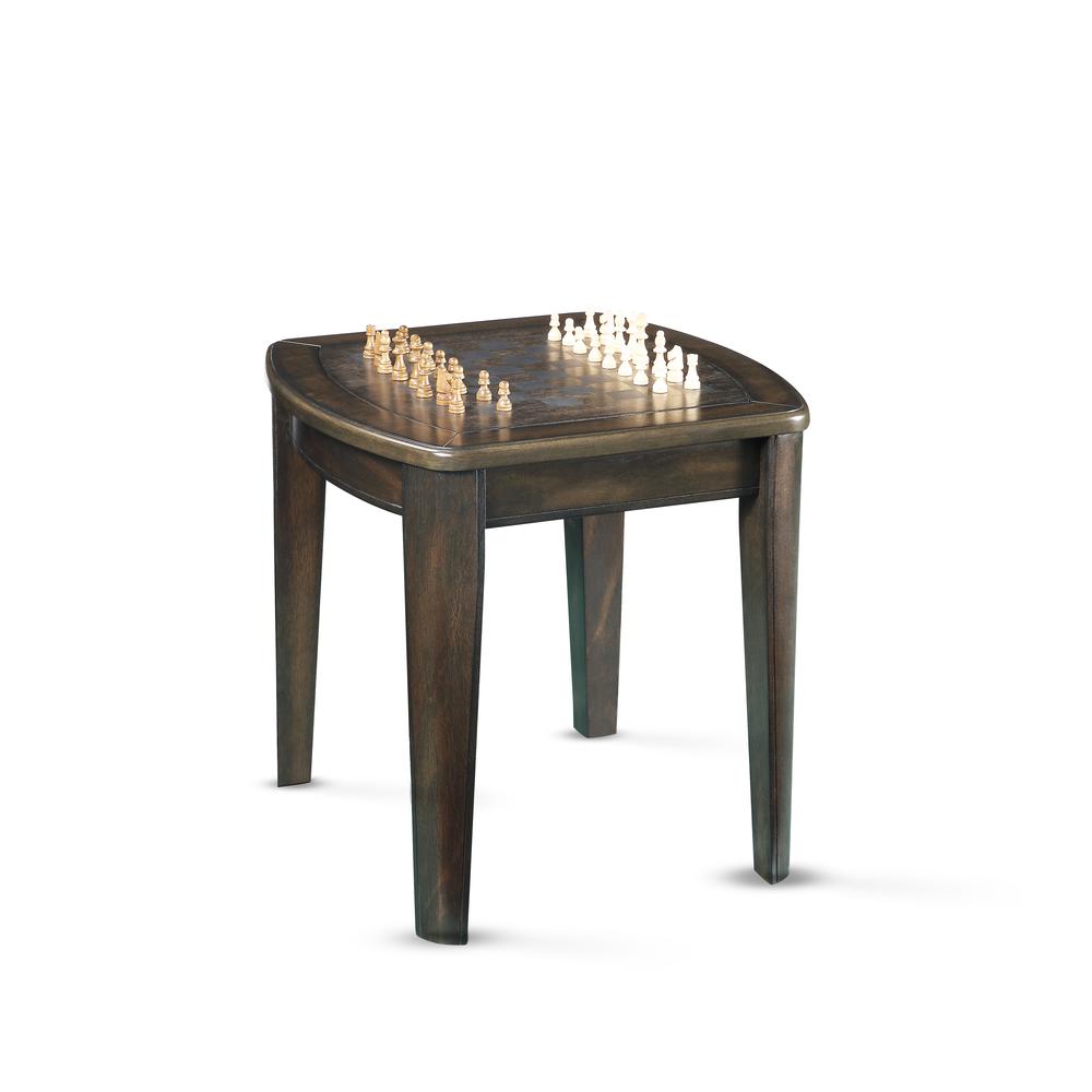 Game End Table with Chessboard, Dark Walnut Finish. Picture 2