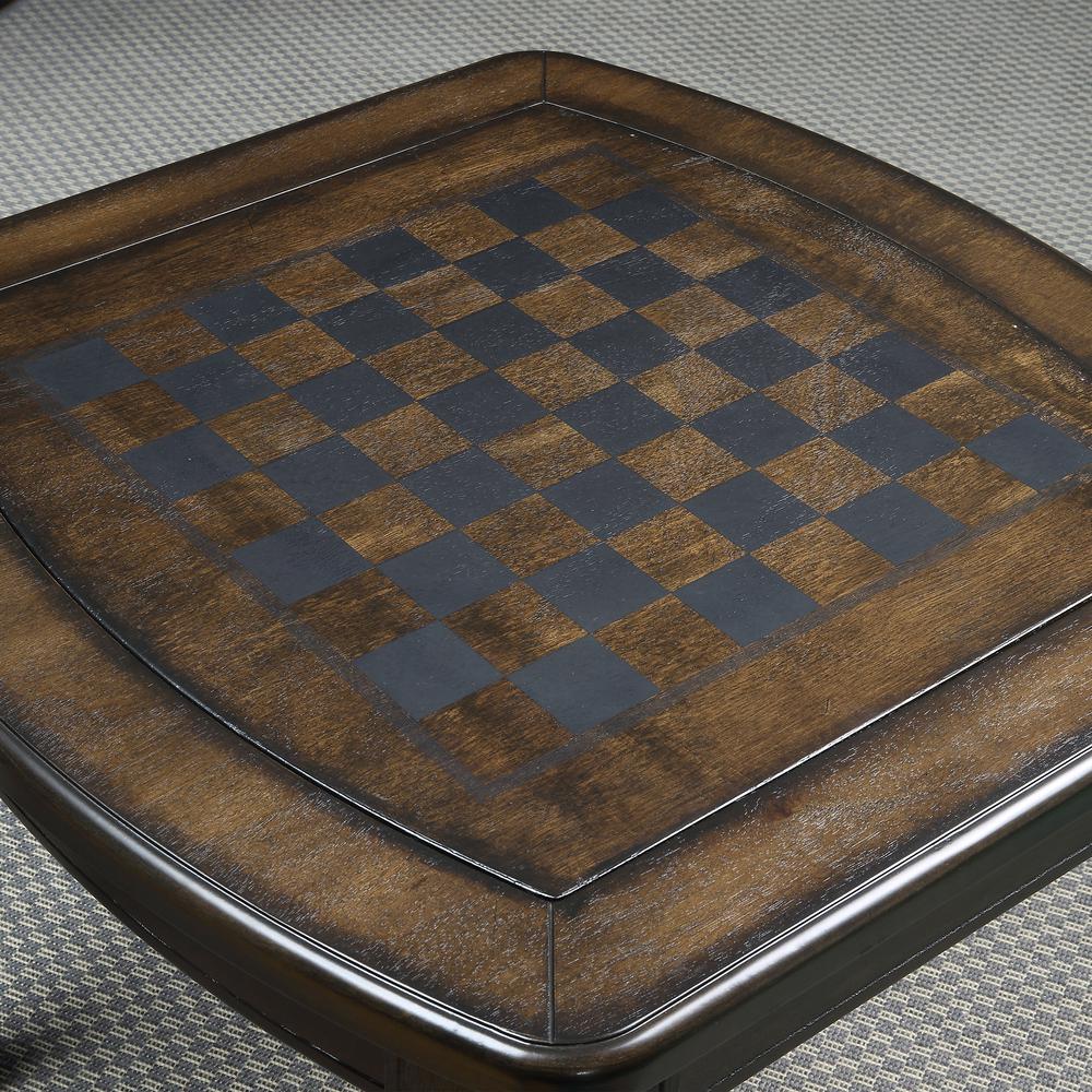 Game End Table with Chessboard, Dark Walnut Finish. Picture 7