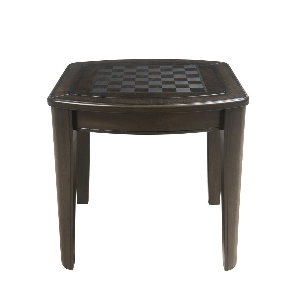 Game End Table with Chessboard, Dark Walnut Finish. Picture 10