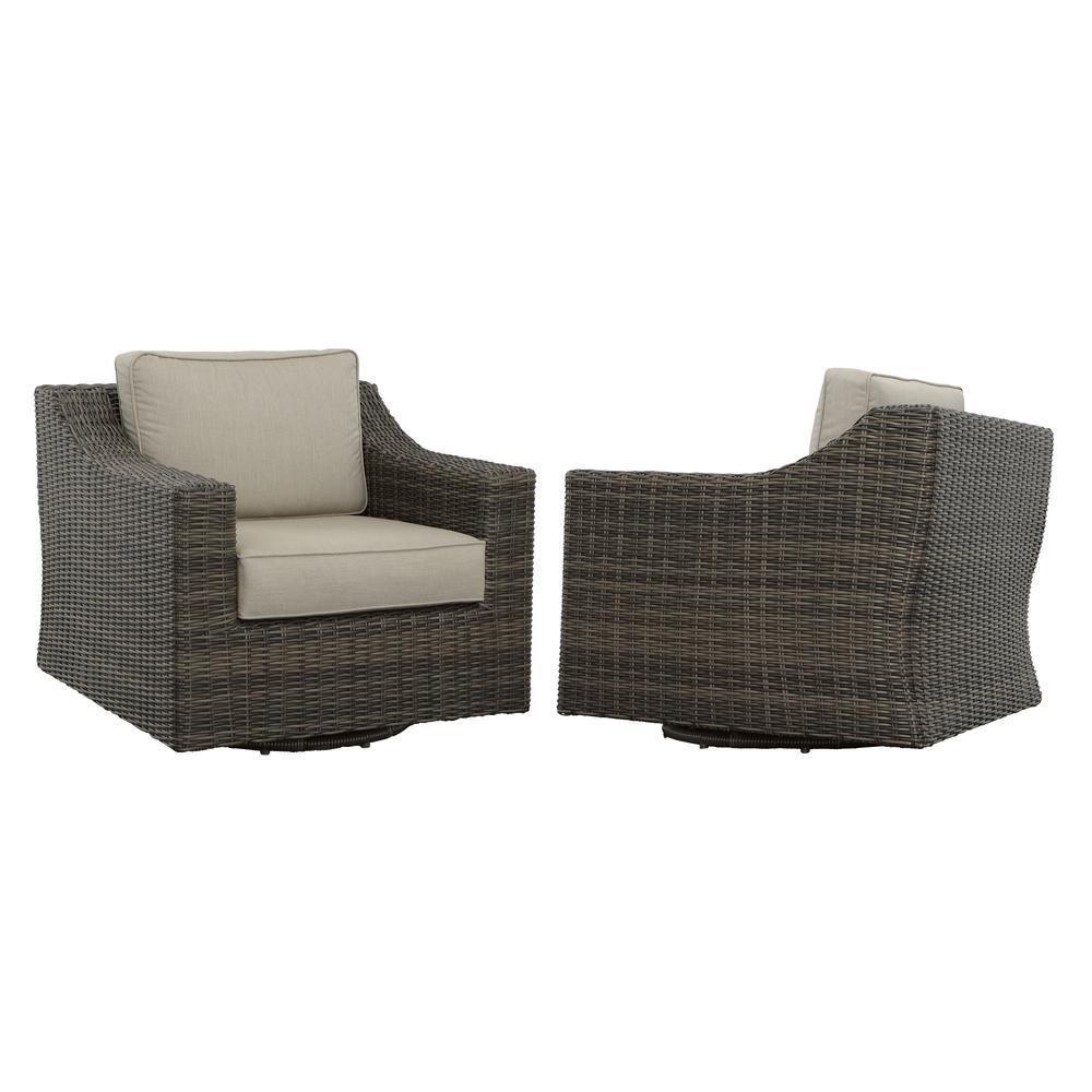 Jones Swivel Lounge Chr w/ .5 Round Wkr Set of Two. Picture 3