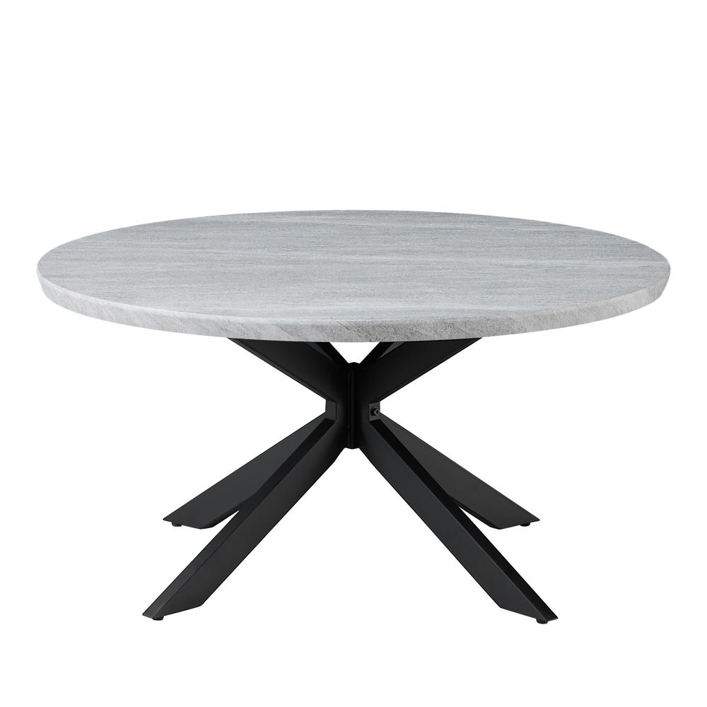 Keyla Faux Marble Round Cocktail Table. Picture 1
