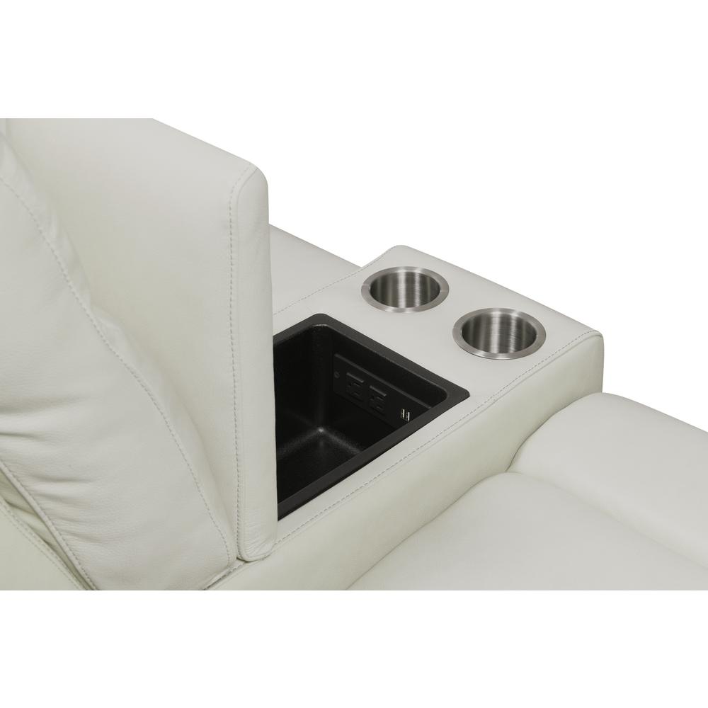 Power Console Loveseat - Ivory, Ivory. Picture 2