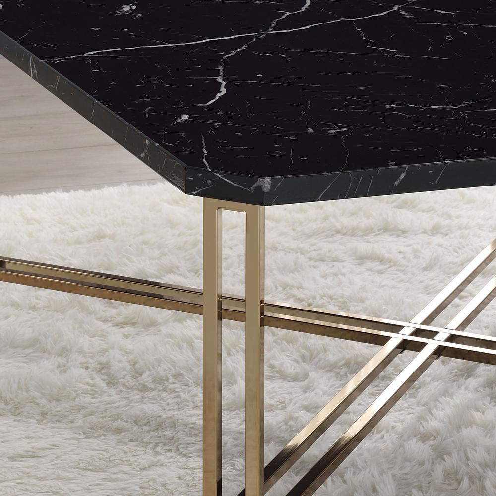 Daxton Faux Marble Square Cocktail Table. Picture 7