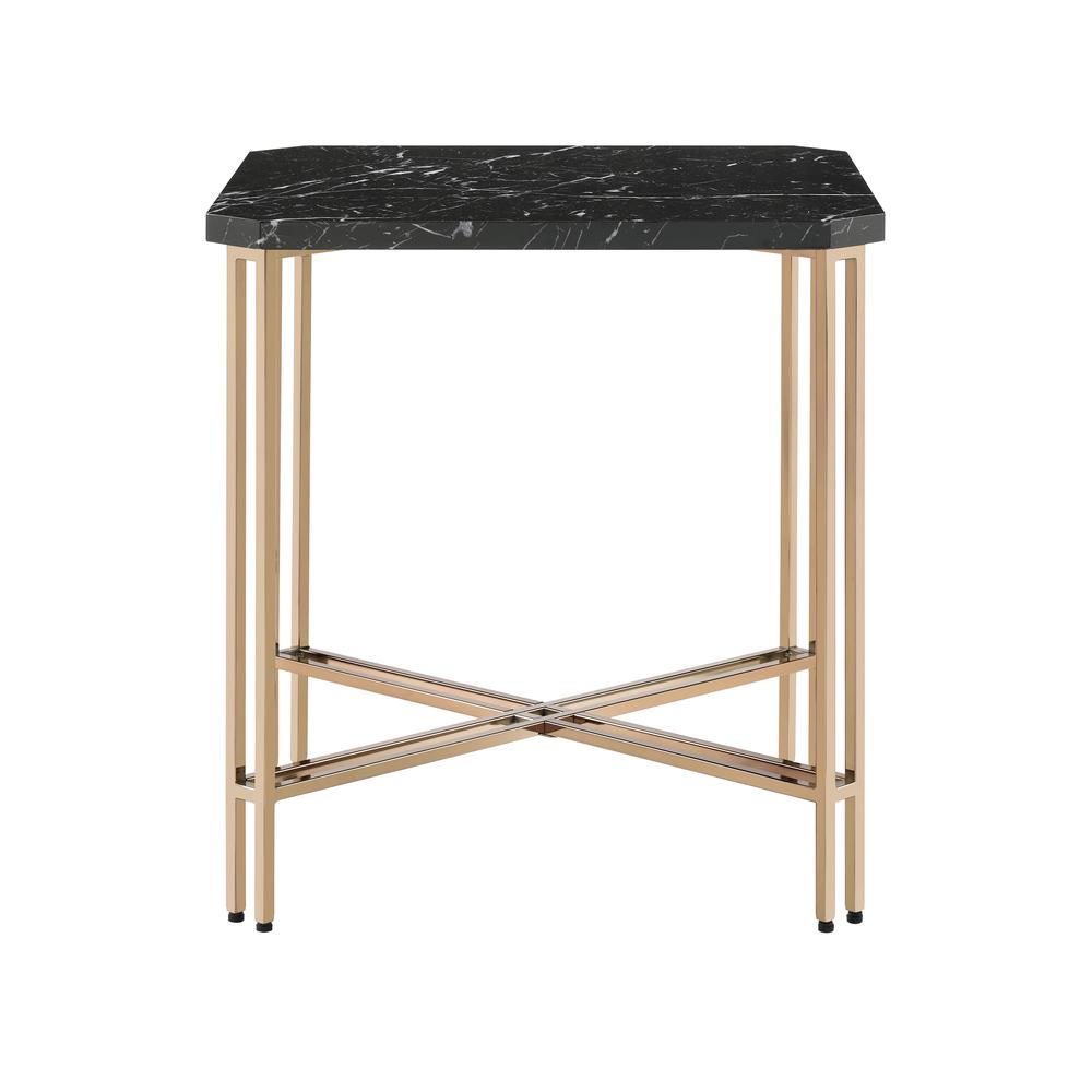 Daxton Faux Marble Square End Table. Picture 1