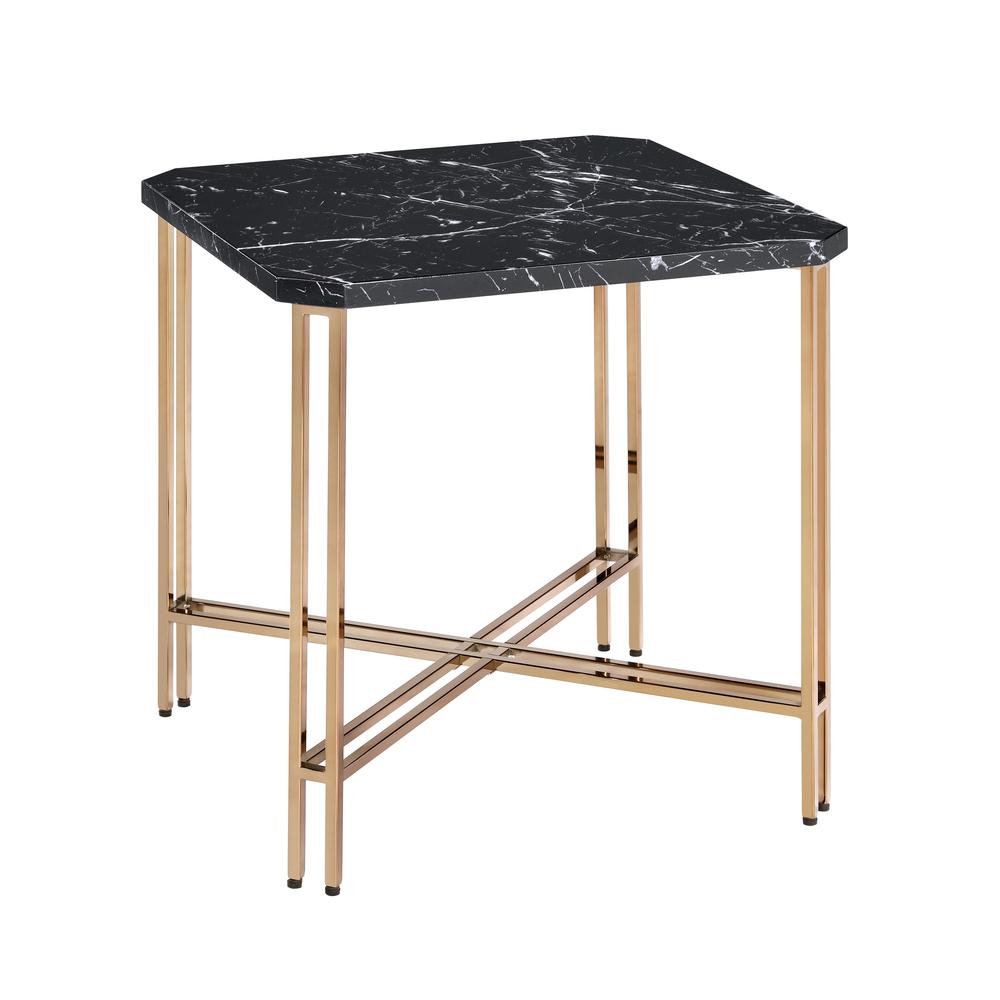 Daxton Faux Marble Square End Table. Picture 5