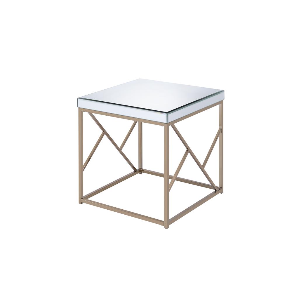 Evelyn End Table - Copper Chrome/White. Picture 1