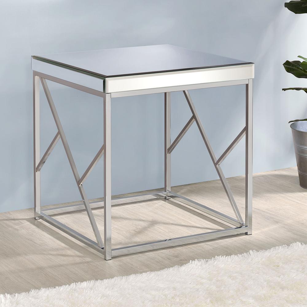 Evelyn Mirror Top End Table - Chrome. The main picture.