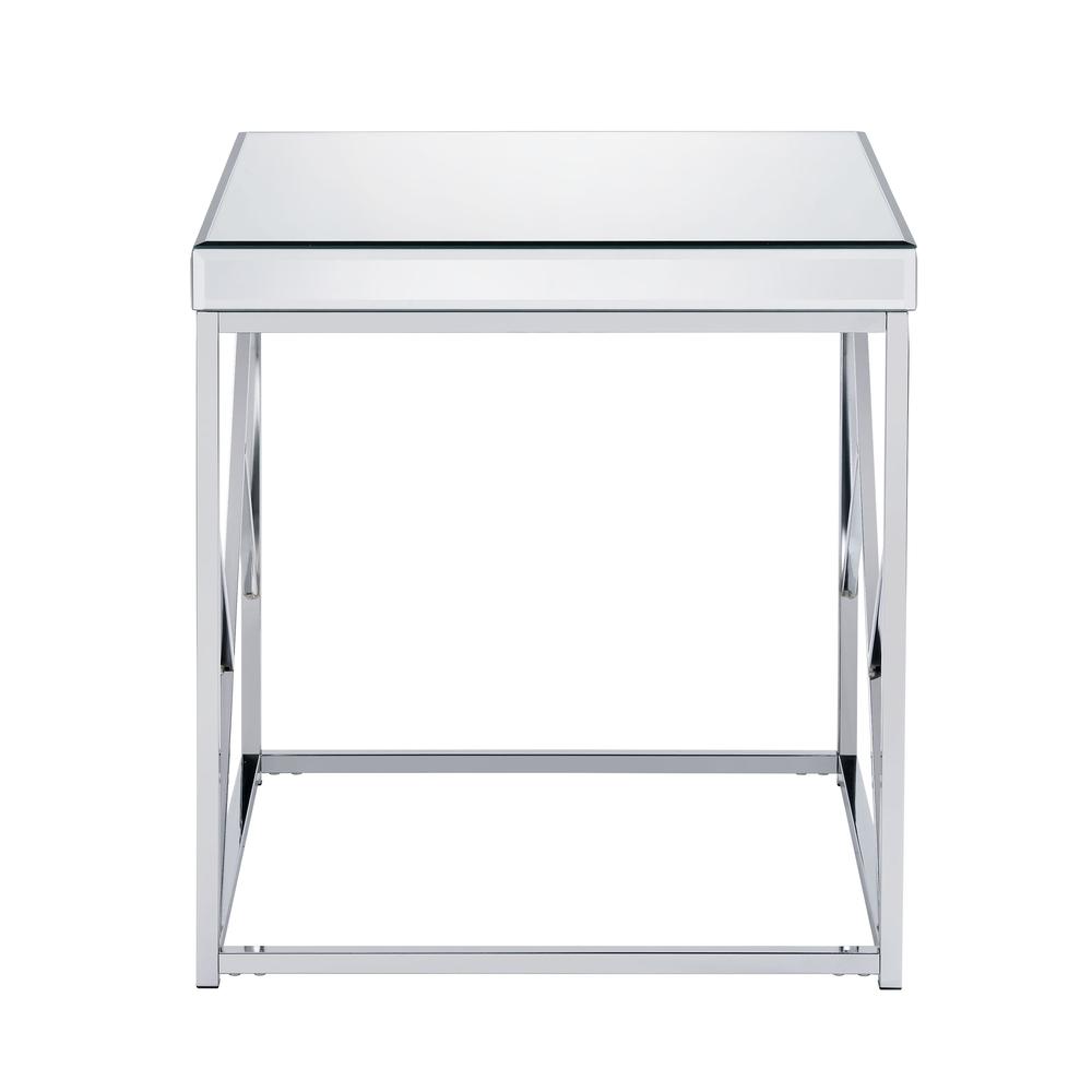 Evelyn Mirror Top End Table - Chrome. Picture 3