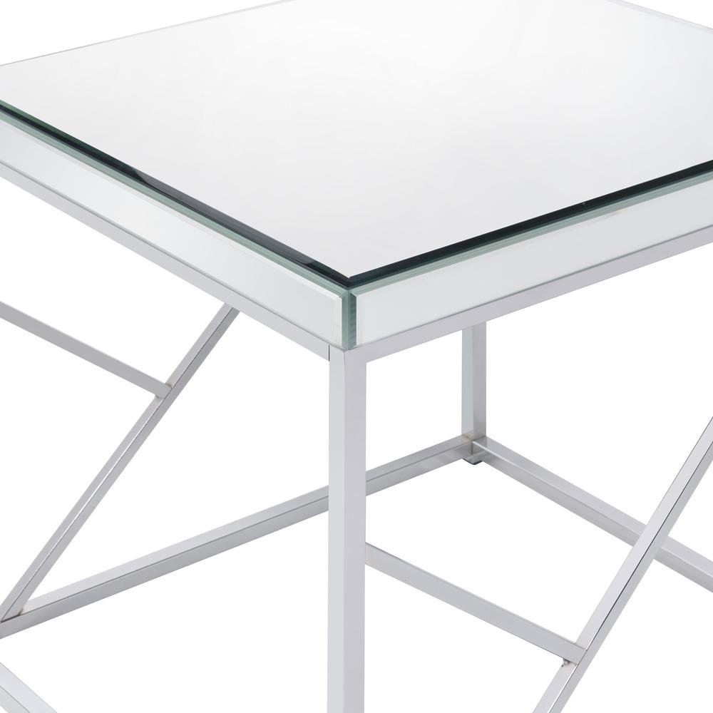 Evelyn Mirror Top End Table - Chrome. Picture 4