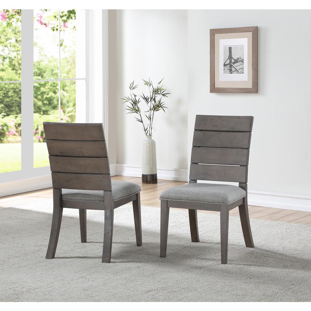 Elora Ladder Back Side Chair - Grey - set of 2. Picture 1