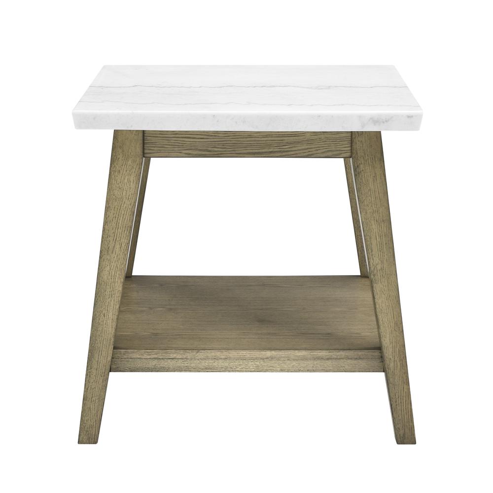 Vida White Marble Top Square End Table. Picture 1