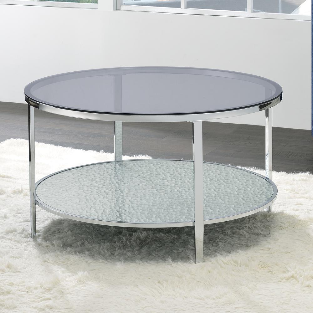 Frostine Round Cocktail Table. Picture 1