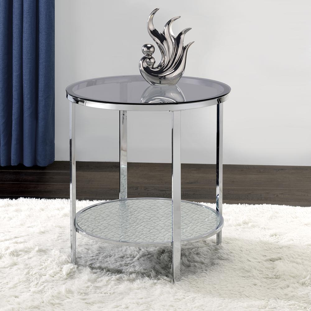 Frostine Round End Table. Picture 1