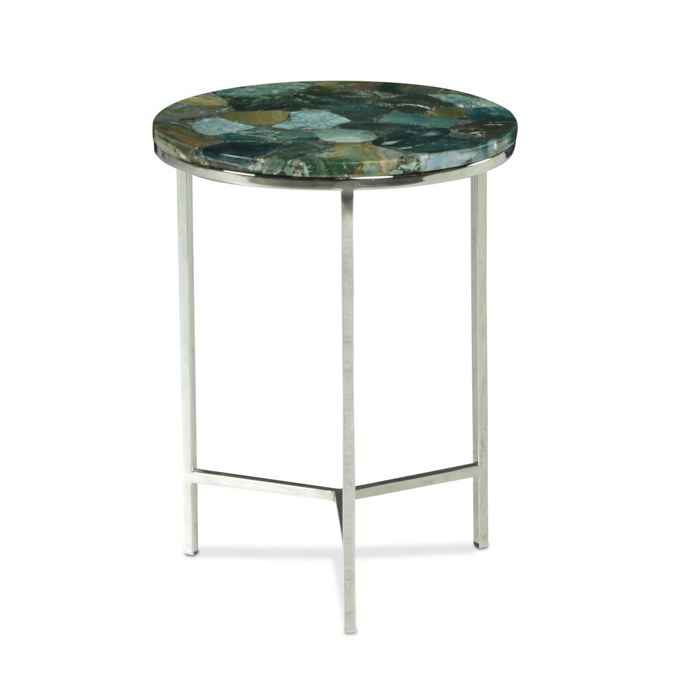 Foster Agate Top Round Chairside Table. Picture 1