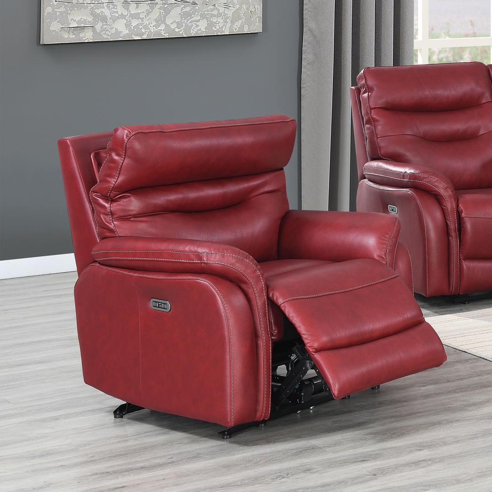 Fortuna Power Recliner Chair - Dark Red. Picture 1
