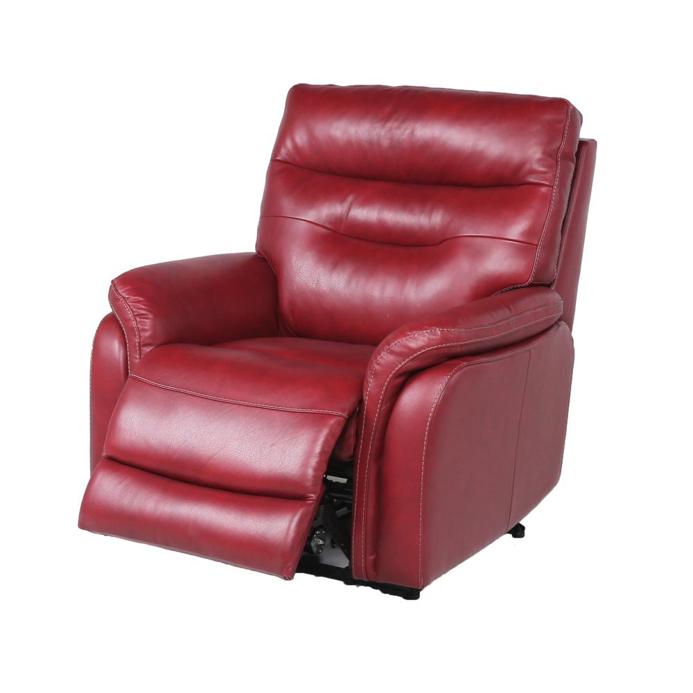 Power Recliner Chair - Dark Red, Dark Red. Picture 4
