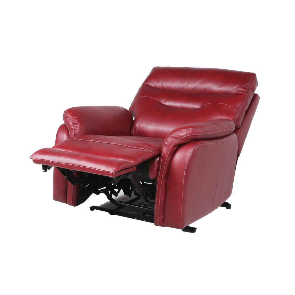 Power Recliner Chair - Dark Red, Dark Red. Picture 5