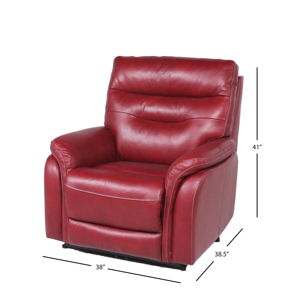 Power Recliner Chair - Dark Red, Dark Red. Picture 2