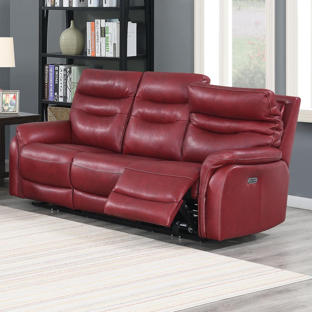 Fortuna Power Recliner Sofa - Dark Red. Picture 1