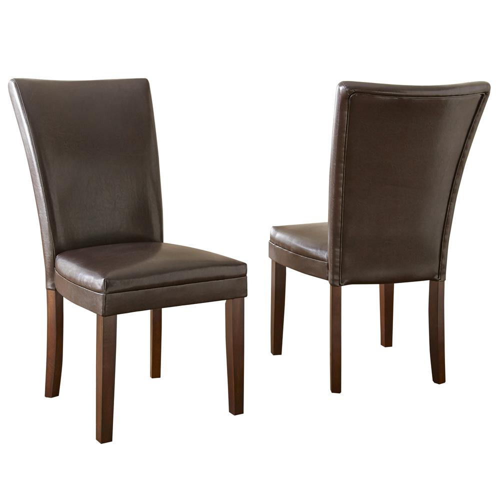 Parsons Chair, Brown - Set of 2, Dark oak wood finish with burnishing. Picture 1
