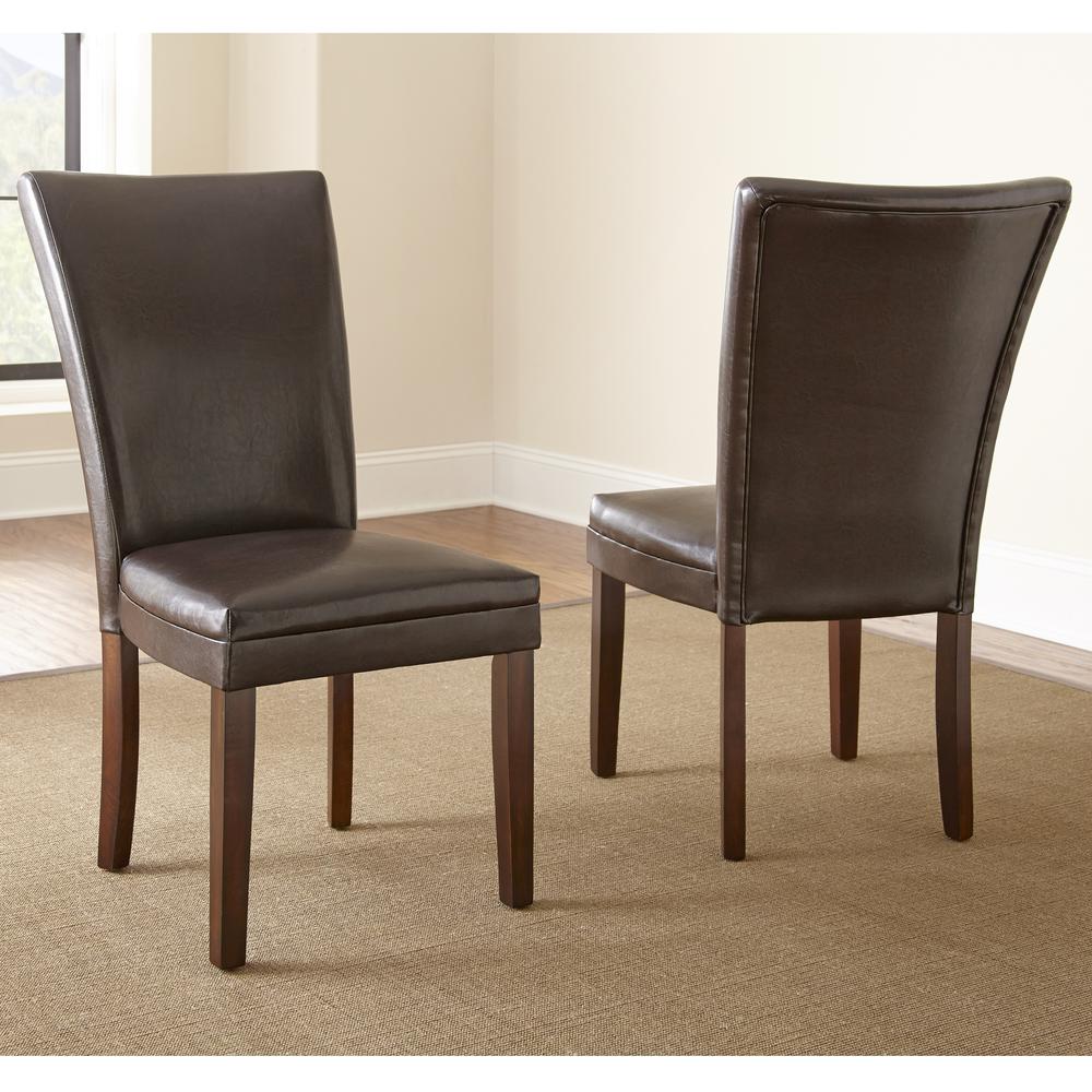 Parsons Chair, Brown - Set of 2, Dark oak wood finish with burnishing. Picture 2