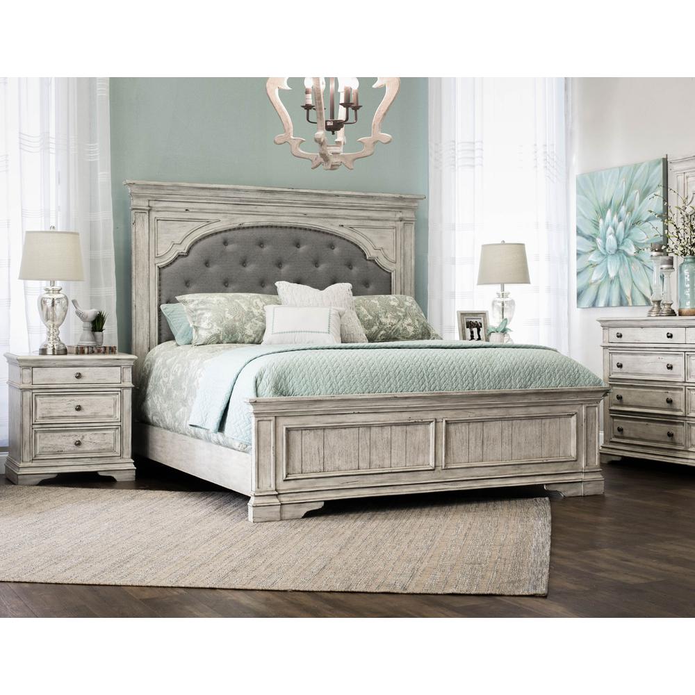 Highland Park King Bed - Rustic Ivory. Picture 1