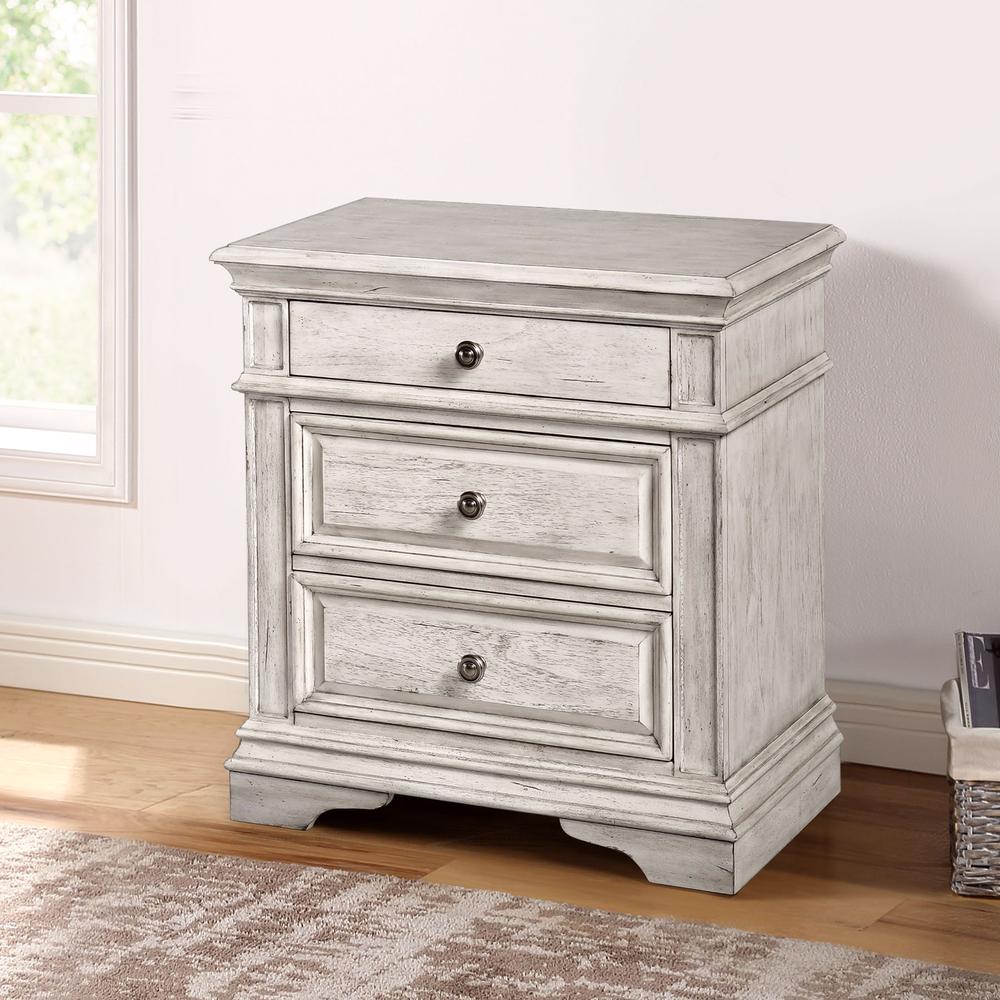 Highland Park Nightstand - Rustic Ivory. Picture 1