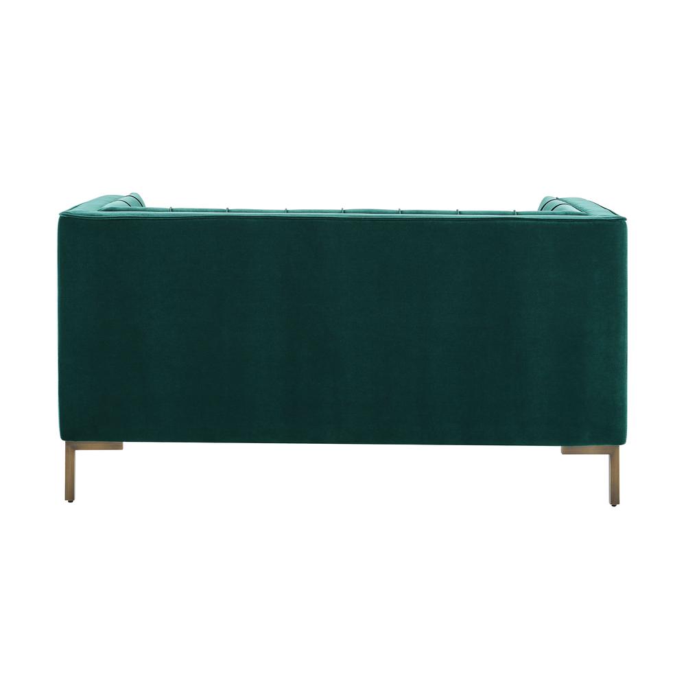 Isaac Stitch Green Velvet Loveseat. Picture 5