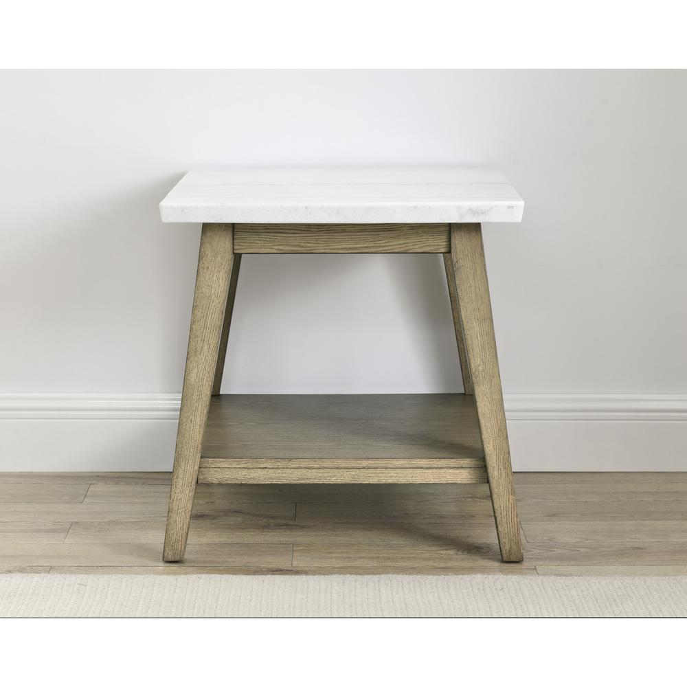 Vida White Marble Top Square End Table. Picture 2