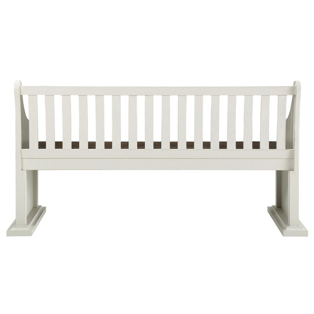 Two Tone Storage Bench, Two-tone ivory and dark oak finish. Picture 7