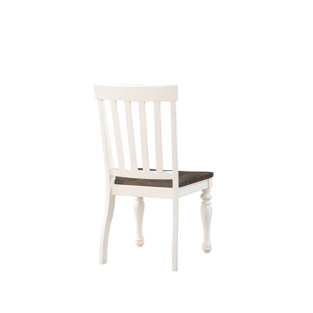 Two Tone Side Chair - set of 2, Two-tone ivory and dark oak finish. Picture 10