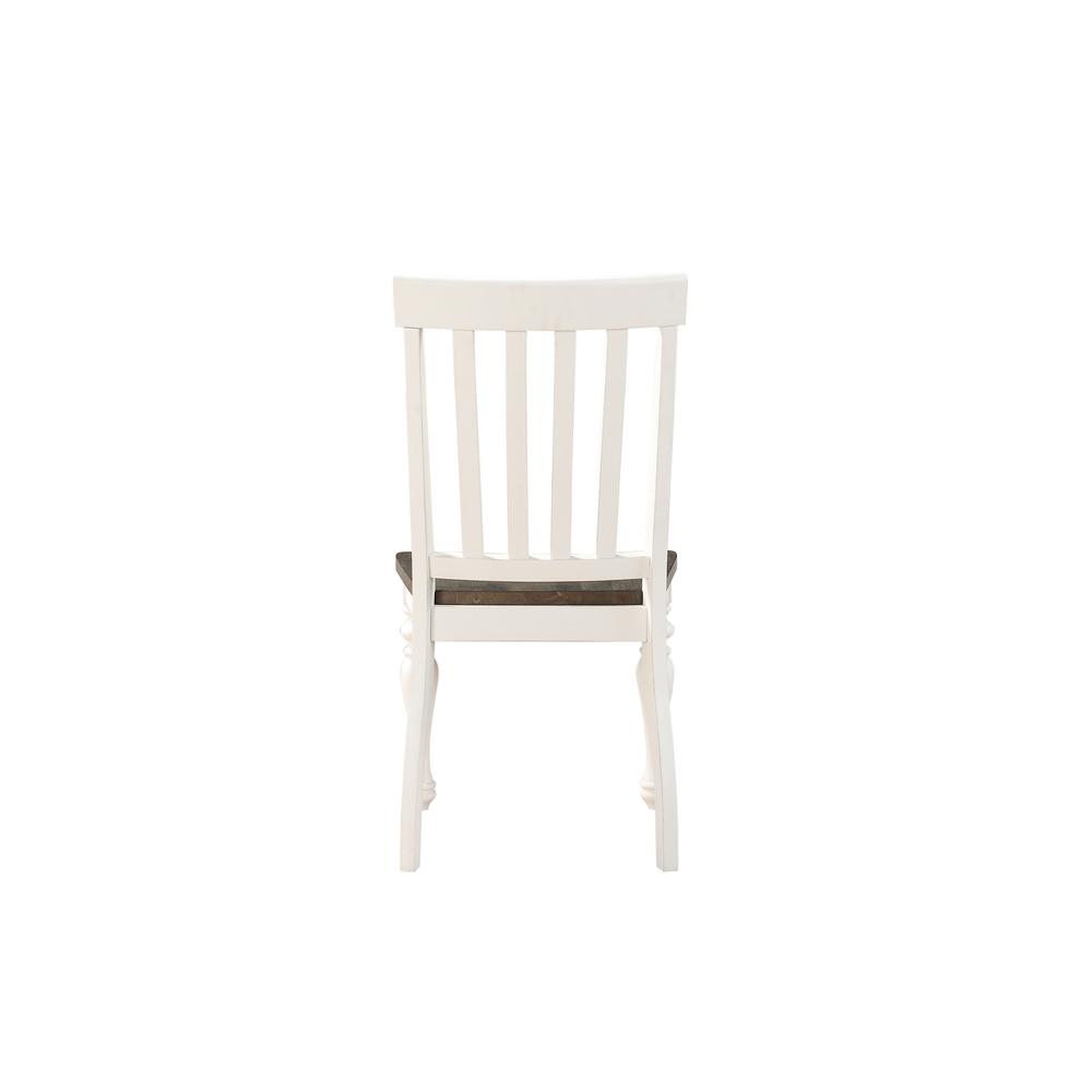 Two Tone Side Chair - set of 2, Two-tone ivory and dark oak finish. Picture 12
