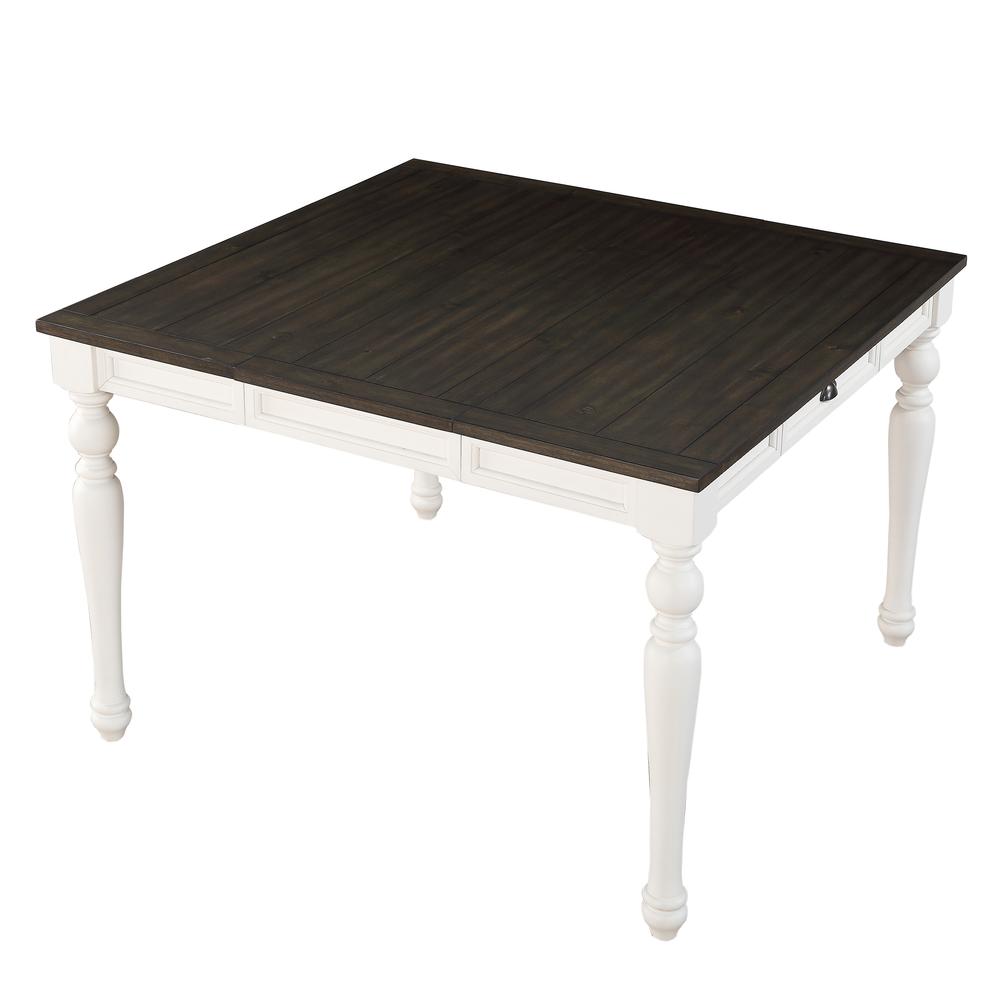 Two Tone Counter Table, Two-tone ivory and dark oak finish. Picture 5