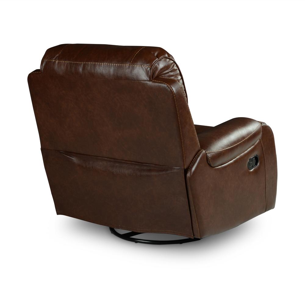 Keily Manual Swivel Glider Recliner Chair - Brown. Picture 4