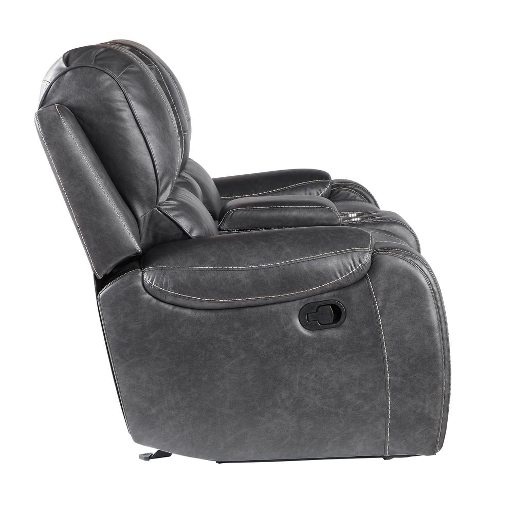 Keily Manual Glider Recliner Loveseat - Grey. Picture 4
