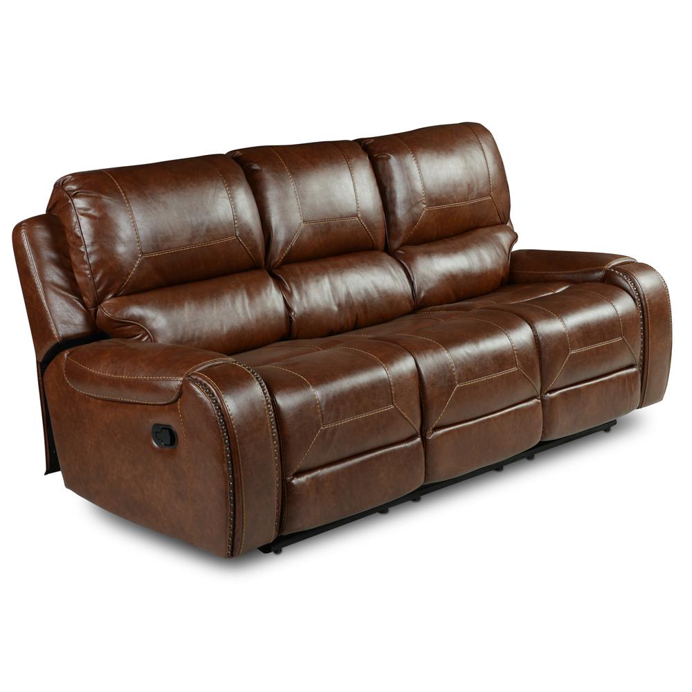 Keily Manual Recliner Sofa - Brown. Picture 6