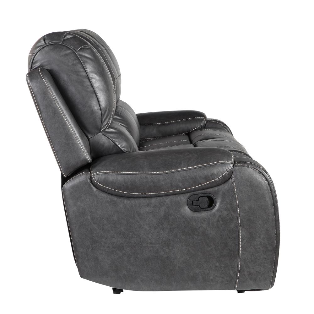 Keily Manual Recliner Sofa - Grey. Picture 12