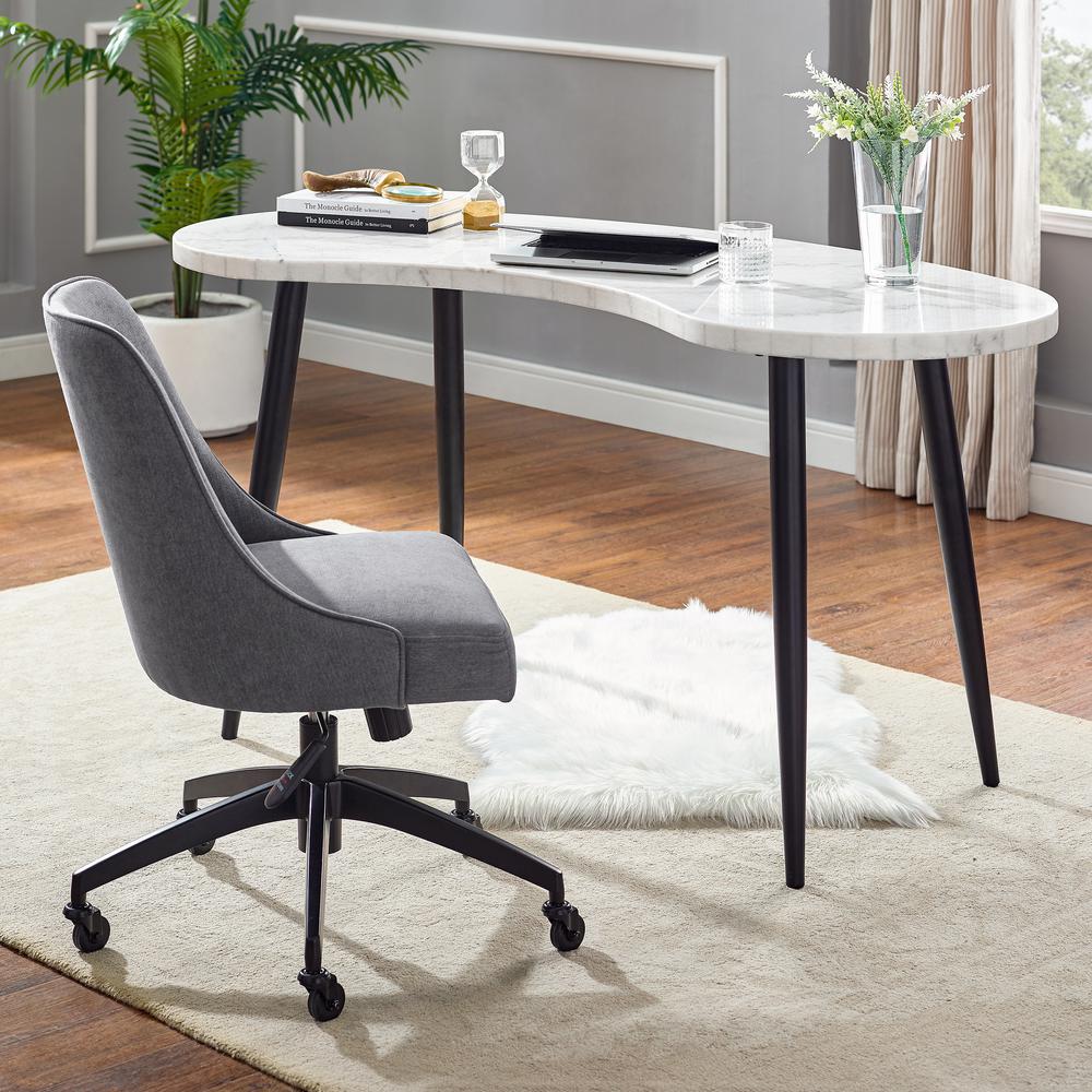 Swivel Upholstered Desk Chair, Swivel and tilt function. Picture 6
