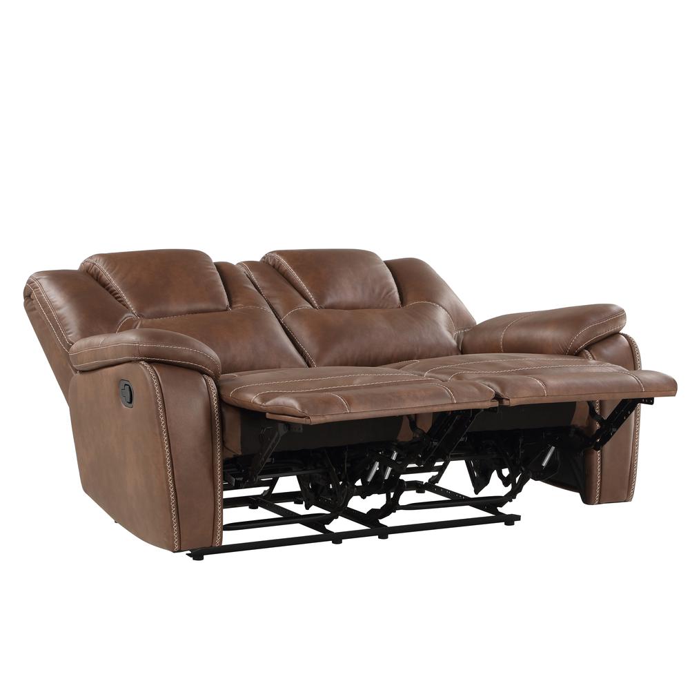 Katrine Manual Reclining Loveseat - Brown. Picture 3