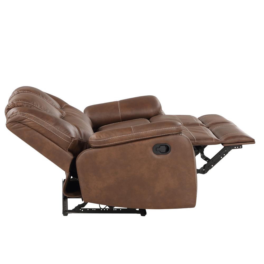 Katrine Manual Reclining Loveseat - Brown. Picture 4