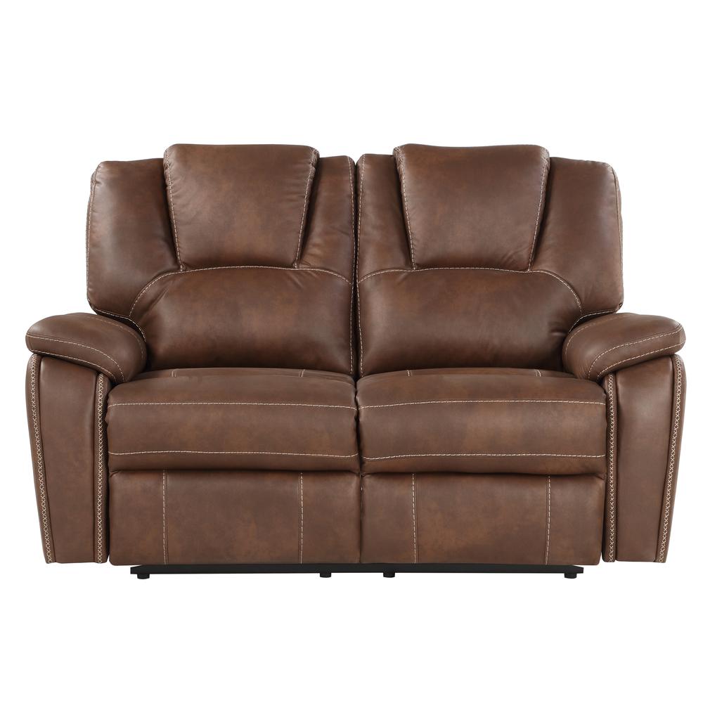 Katrine Manual Reclining Loveseat - Brown. Picture 5