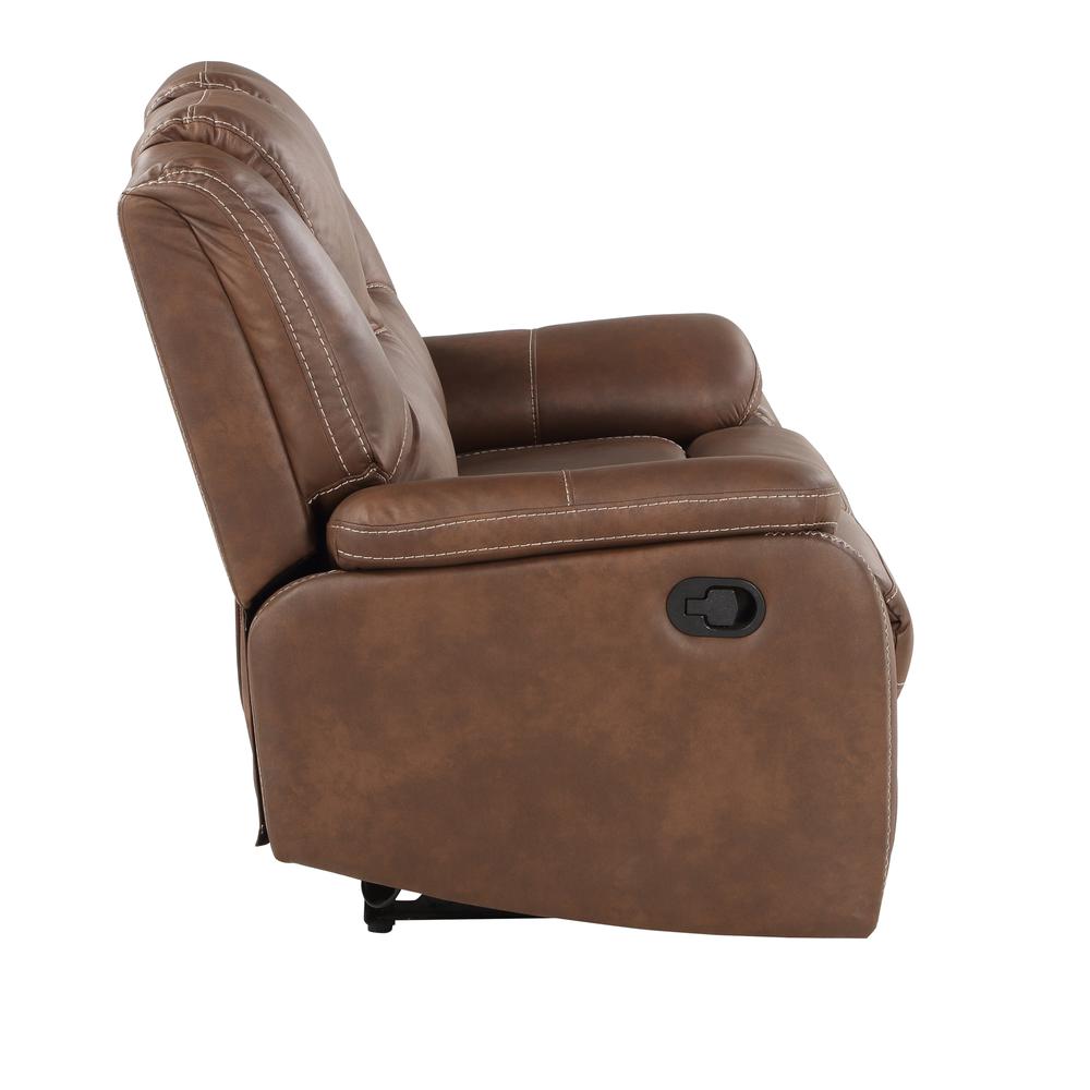 Katrine Manual Reclining Loveseat - Brown. Picture 6