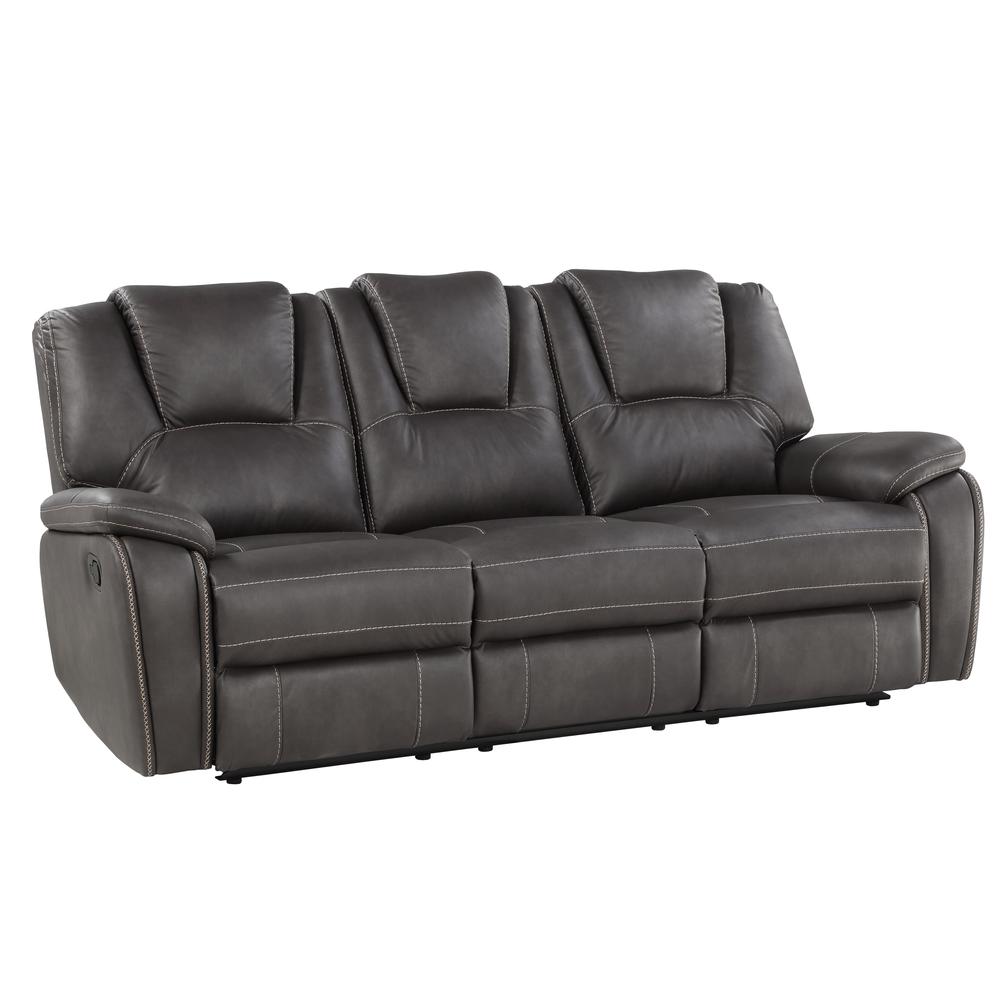 Katrine Manual Reclining Sofa - Charcoal. Picture 1