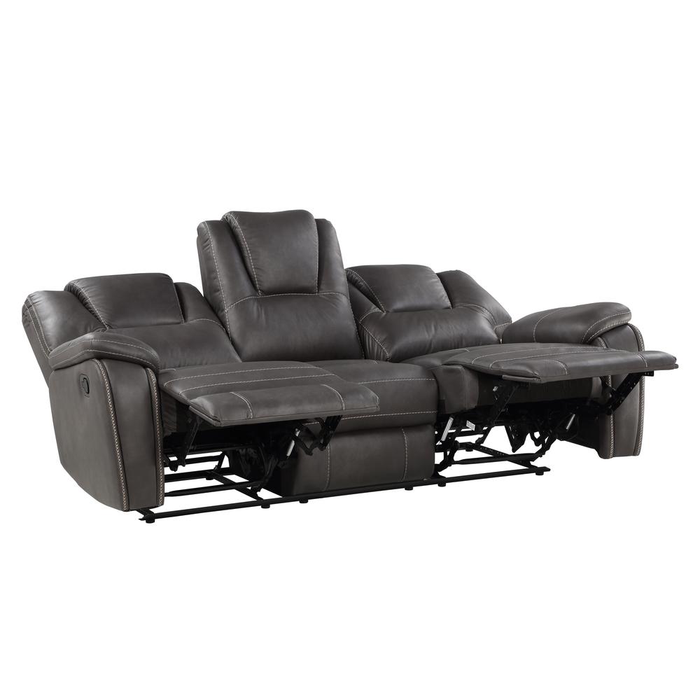 Katrine Manual Reclining Sofa - Charcoal. Picture 2