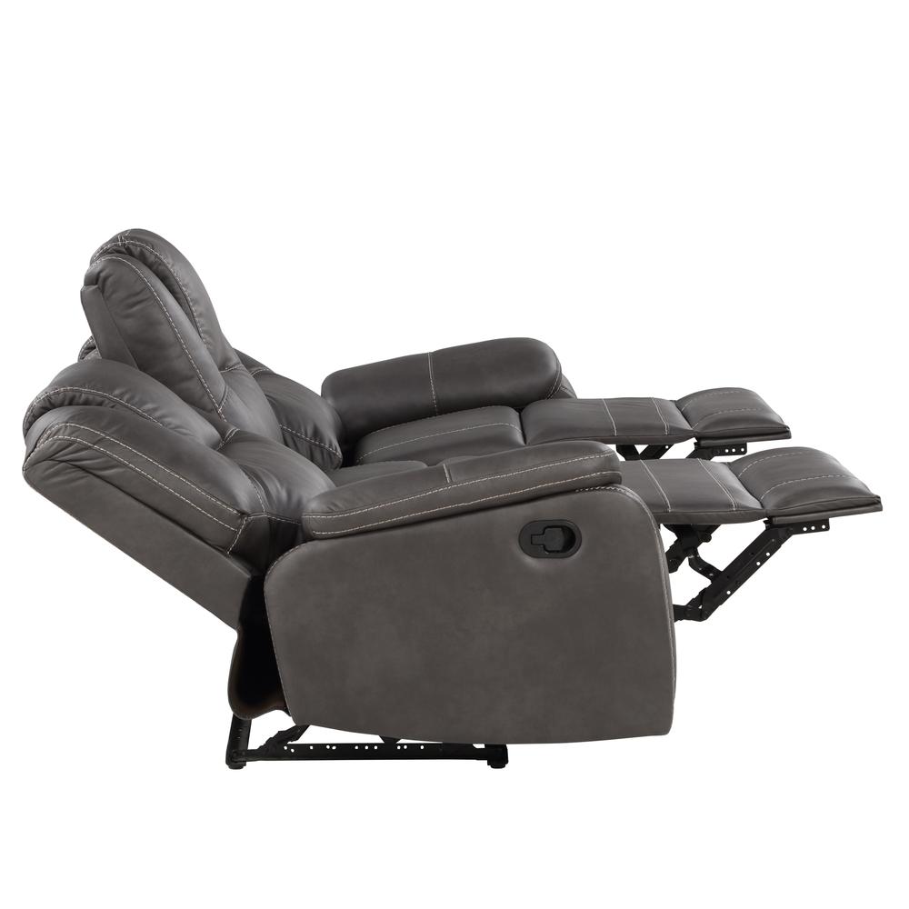 Katrine Manual Reclining Sofa - Charcoal. Picture 4