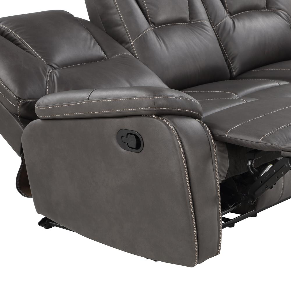 Katrine Manual Reclining Sofa - Charcoal. Picture 5