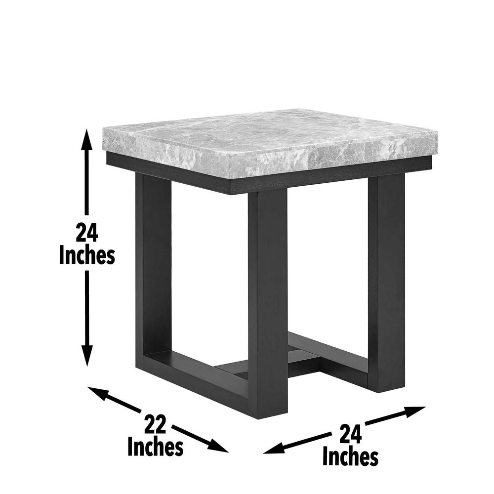 Lucca Gray Marble End Table. Picture 2